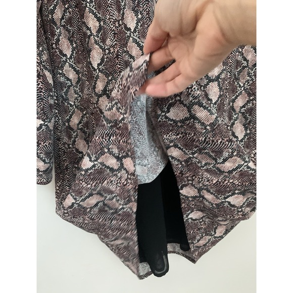 Equipment Bonnie Shift Dress Sz S Snake Skin Print Keyhole Neckline Long Sleeve - Picture 7 of 10